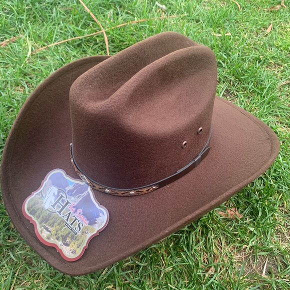 Women’s Unisex western Brown Faux Felt Cowgirl Hat Tejana Sombrero - Picture 1 of 5
